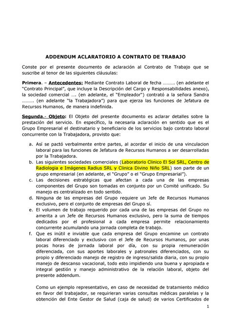 Addendum Activando Contrato Concurrente Rev 02 ADDENDUM ACLARATORIO A