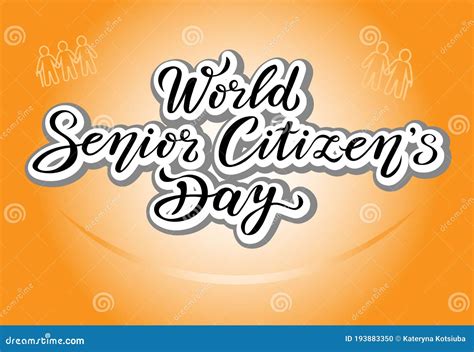 World Senior Citizens Day Poster Stock Vector Illustration Of Card