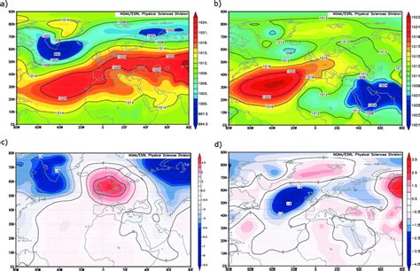 Spatial Distribution Of Sea Level Pressure Slp For A Jfm