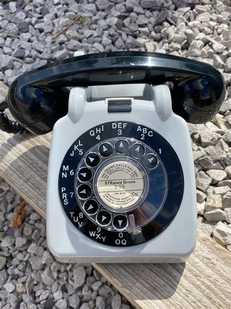 Vintage Phone GPO 706 Rotary Dial Telephone Black Light Grey Etsy