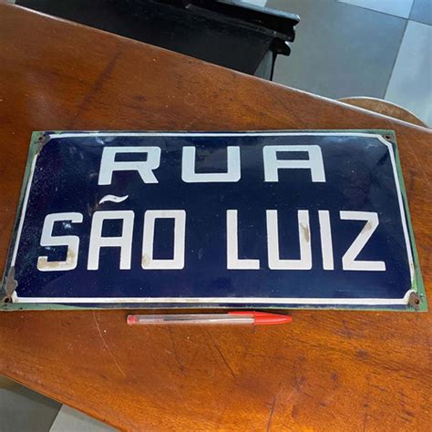 Placa De Rua Esmaltada Antiga Rua S O Luiz C D Mercadolivre