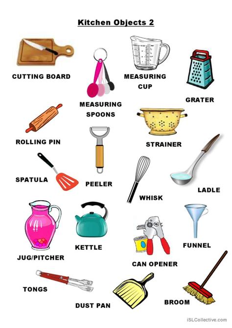 Kitchen Objects 2 pictur…: English ESL worksheets pdf & doc