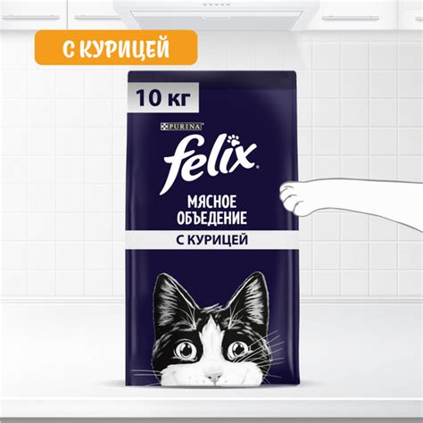 Сухой корм для кошек Felix Мясное объедение с курицей 10 кг - купить с ...
