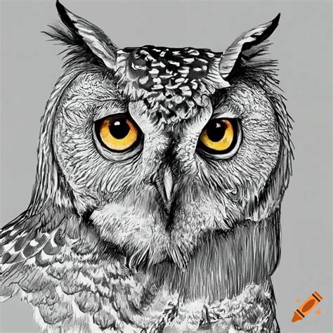 Realistic Pencil Drawing Of An Owl On Craiyon