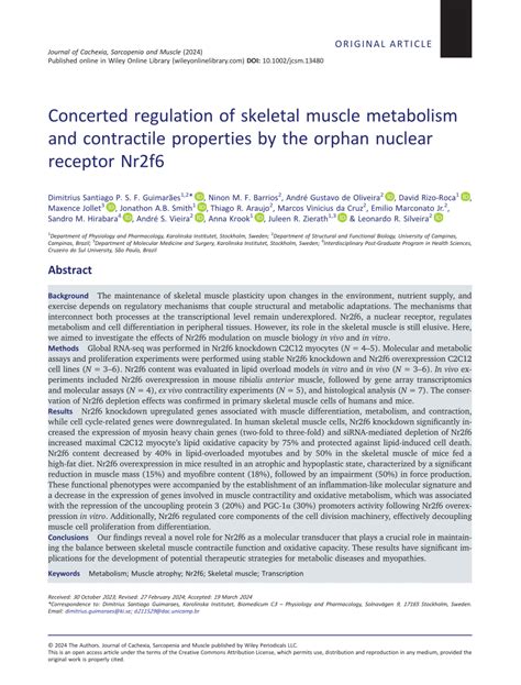 Pdf Concerted Regulation Of Skeletal Muscle Metabolism And