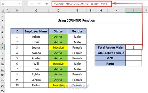 How To Calculate Male Female Ratio In Excel 3 Methods