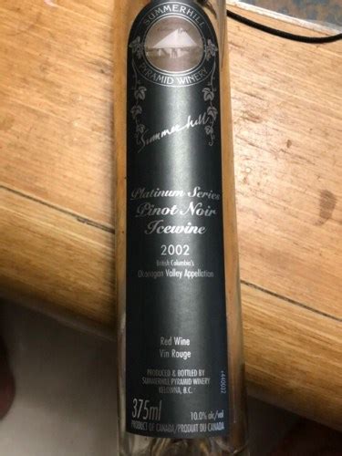 Summerhill Pyramid Platinum Series Pinot Noir Icewine Vivino Us