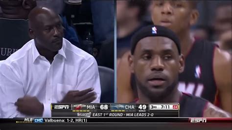 Lebron Stares Down Michael Jordan While Dunking Youtube