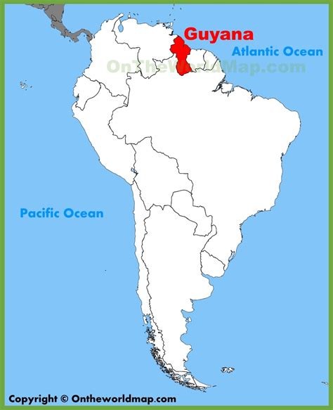 Guyana location on the South America map - Ontheworldmap.com