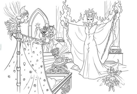 Maleficent Curses Aurora Coloring Pages