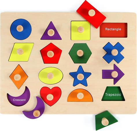 Amazon Diaodey Montessori Wooden Shape Peg Puzzle Toys For