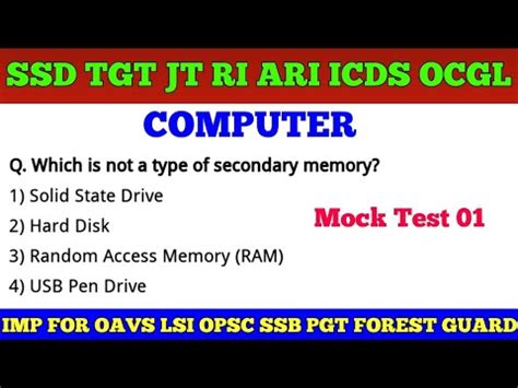 Computer Mcqs For Ossc Cgl Ssd Tgt Jt Ltr Exam Computer Mock Test