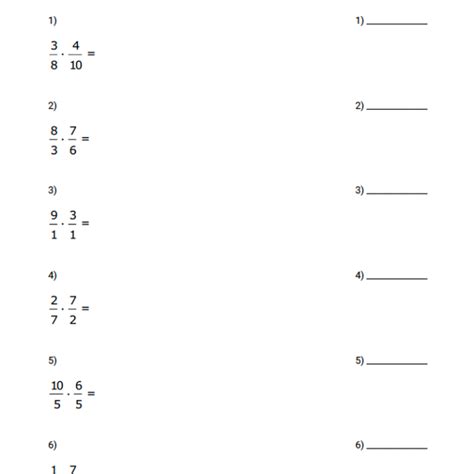 Math Fractions Multiplication Practice Worksheet Series 10 Geek Slop Online