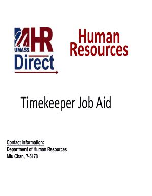 Fillable Online Hr Umb Timekeeper Job Aid Fax Email Print PdfFiller