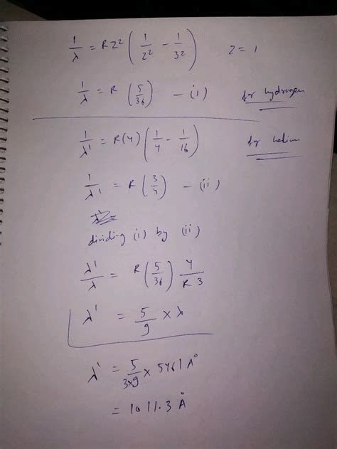 53 The Wavelength Of The First Spectral Line Of The Balmer Series Of