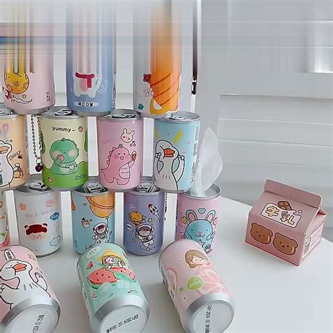 Satu Keluarga Tissue Basah Kaleng Mini Korea Karakter Lucu Isi 30