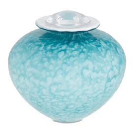 Karine Bouchard Infinity Turquoise Glass Cremation Urn