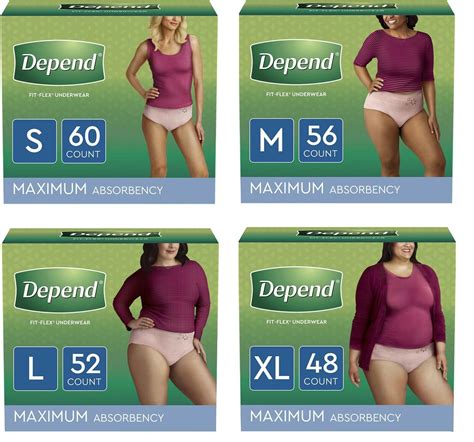 Depend Fit Flex Incontinence Underwear For Women Disposable Maximum