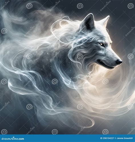 Gold and Silver Fantasy-Art Wolf Stock Illustration - Illustration of ...