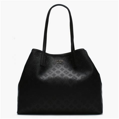 Guess Vikky Coal Logo Tote Bag In Black Lyst Off