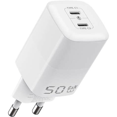 Chargeur Usb C Gan Iii Pd 50 W Pps 48 W 2 Ports 30 W 20 W Bloc D