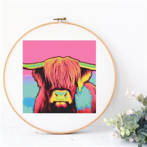 Highland Cow Cross Stitch Patterns Etsy