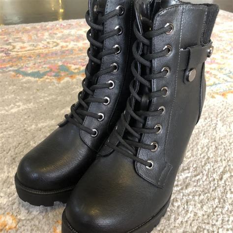 black high heel boots womens 8.5 #blackheels... - Depop