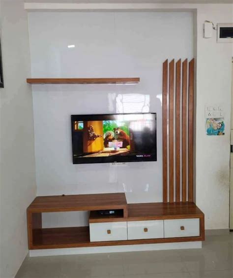 Wall Mount Plywood Wooden Tv Cabinet Laminate Finish At Rs 350 Sq Ft