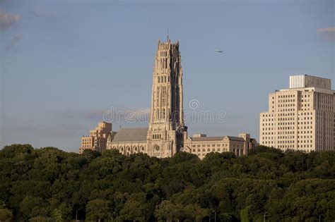 Riverside Church In New York City Seen From The Hudson River Stock