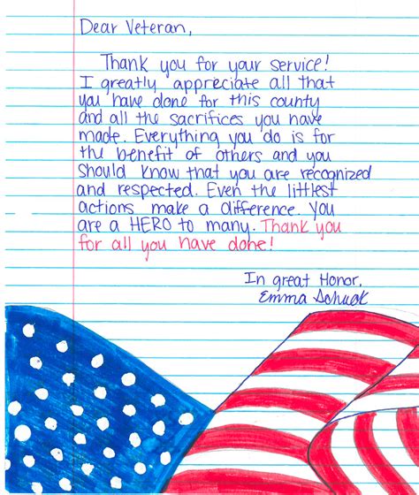 ‘letters To Veterans From Area Students Todays Letter Written By