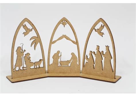 InteliCut Nacimiento En MDF 20cm Kichink Nativity Christmas