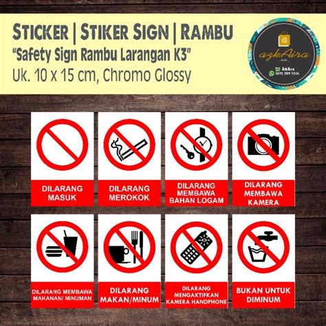 Jual Sticker Stiker Safety Sign Rambu K Larangan Uk X Cm