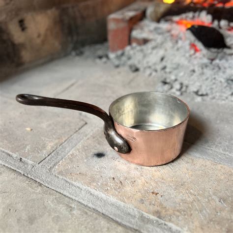 French Antique Copper Dehillerin Hammered Sauce Pan 10 5 Cm Etsy