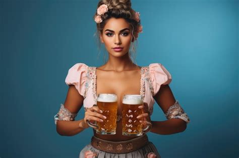 Premium AI Image Smiling Very Hot Girl Dressed In A Corset With Two