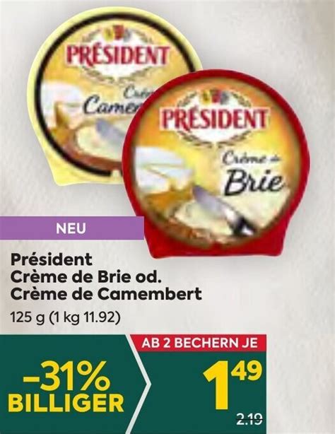 Président Crème de Brie od Crème de Camembert 125 g Angebot bei Billa