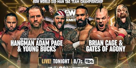 Roh Six Man Tag Title Bout Announced For Tonight S Aew Dynamite