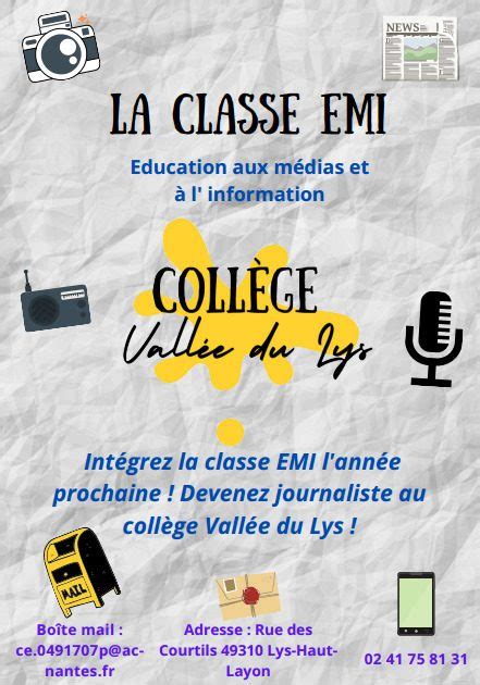 Classe EMI Collège Vallee Du Lys