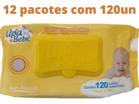 Kit 12 Pacotes Toalhas Lenços Umedecidos Upa Bebê C 120un Frete grátis