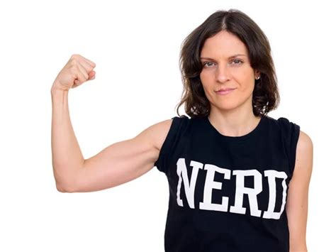 Portrait Mature Beautiful Nerd Woman Wearing Eyeglasses White Background Outdoors Stock Photo