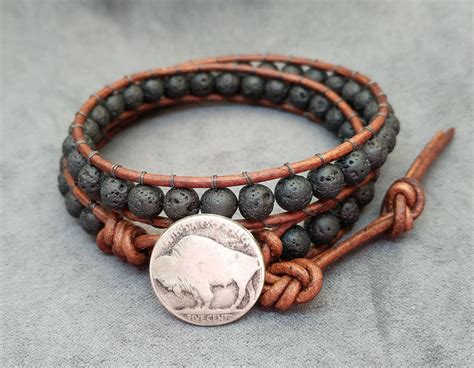 Lava Bead Bracelet Native American Indian Bracelet Bohemian Etsy