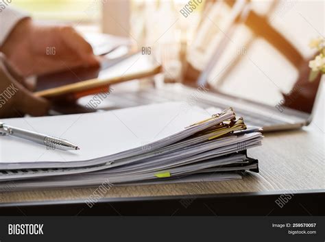 Paper Stack Pile Image Photo Free Trial Bigstock