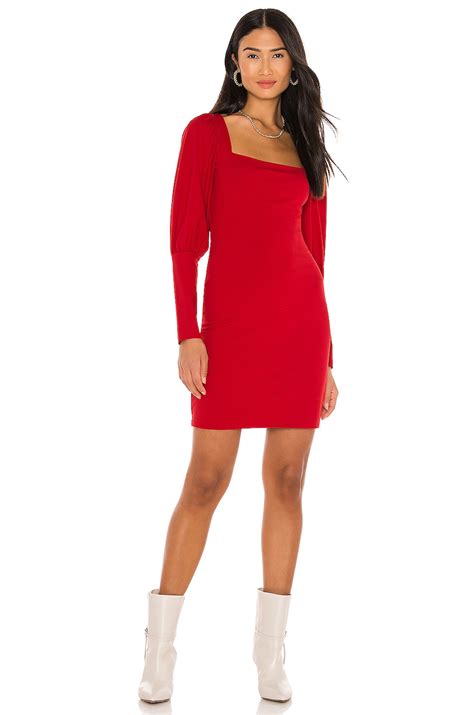 Susana Monaco Puff Sleeve Dress In Perfect Red Revolve