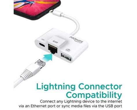 Adaptador Promate Gigalink I Lightning A Lightning Usb Lan Mbps