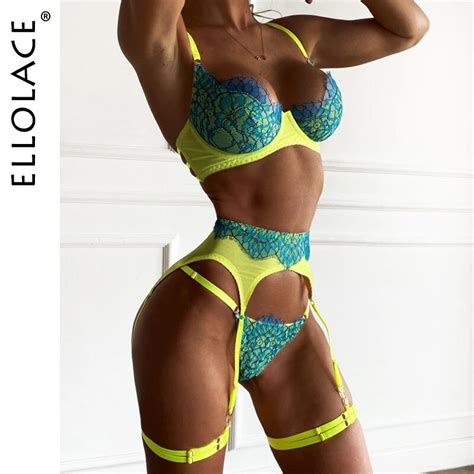 Ellolace Sensual Lingerie Lace Push Up Delicate Underwear Piece