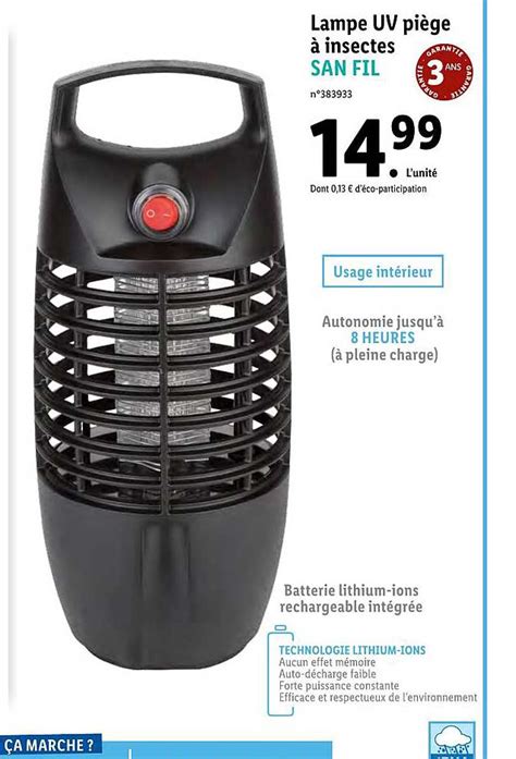 Promo Lampe Uv Pi Ge Insectes Chez Lidl Icatalogue Fr