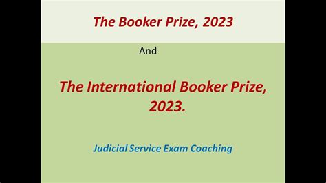 The Booker Prize 2023 And The International Booker Prize 2023 Current Affairs Youtube