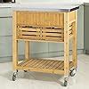 Sobuy Fkw N Bamboo Kitchen Serving Trolley Storage Trolley Cart