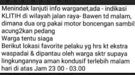 Muncul Komplotan Remaja Yang Diduga Klitih Di Semarang Kapolres Kalau