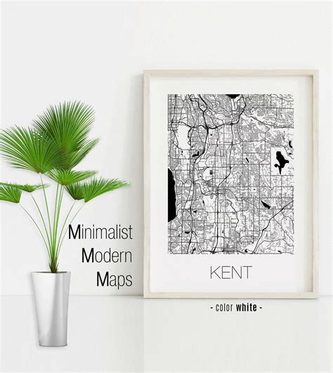 Kent Washington Kent WA Map Kent Map Kent Print Kent - Etsy