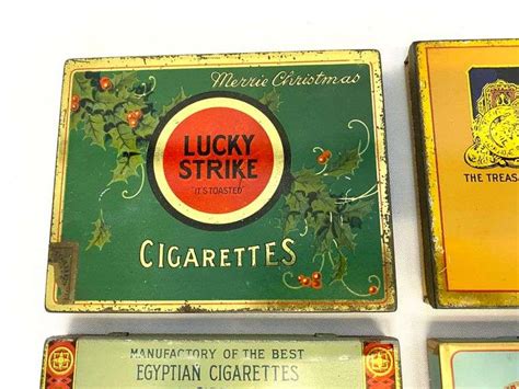 Lot Of 6 Vintage Cigarette Tins Auctionology Llc